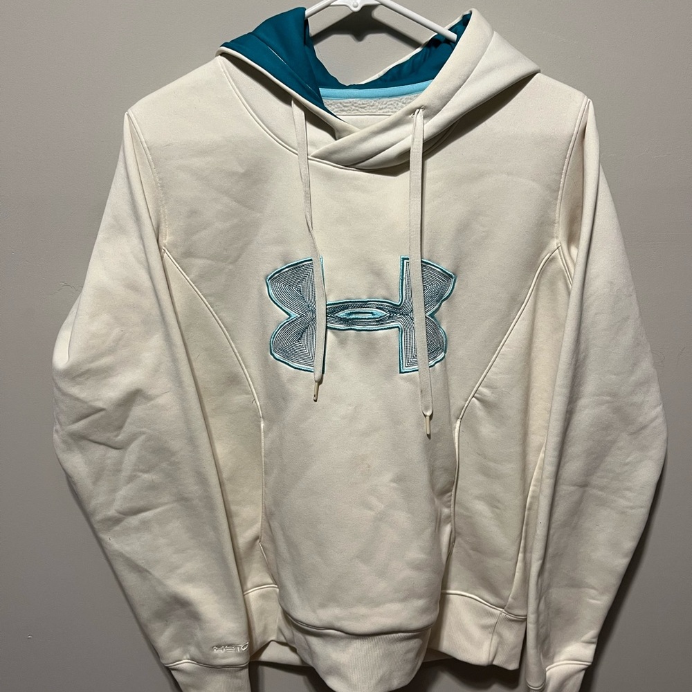 Under Armour Women’s's Cream Hoodie with‎ Blue Accent
